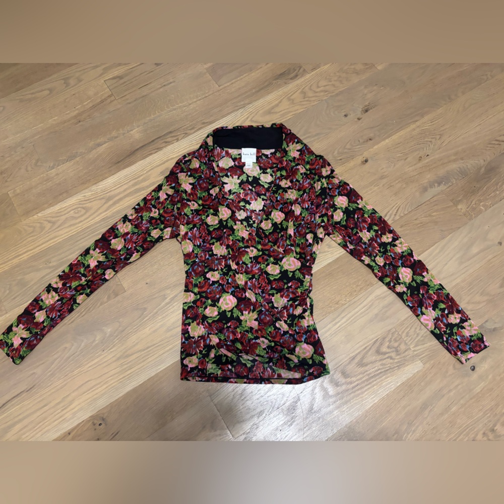 Kate hill floral print blouse size large